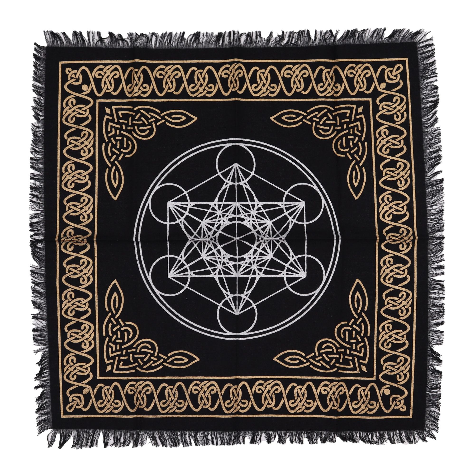 Mantel de altar esotérico con flecos - Gráfico de los chakras - Imagen 2