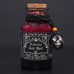 Poción de hechizo para baño de bruja antigua y amuleto de cristal de amatista - Seducción