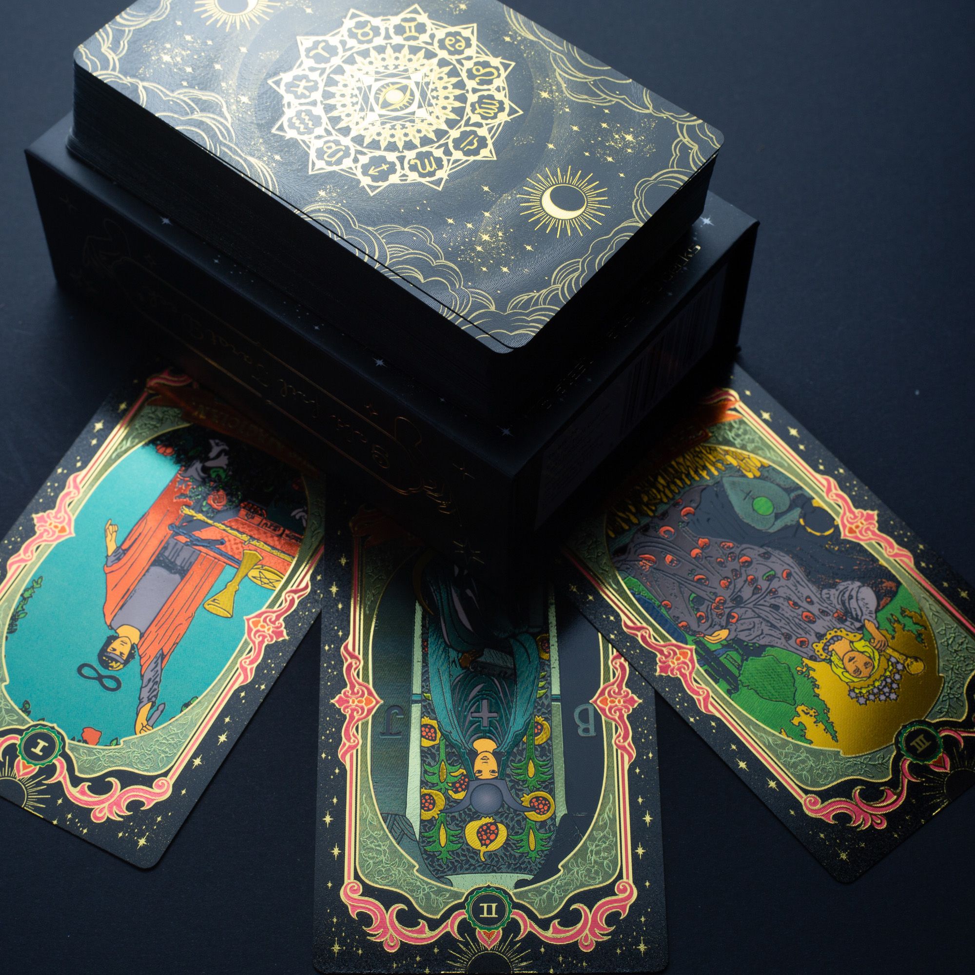 Juego de cartas de Tarot con lámina dorada - con folleto - Imagen 5